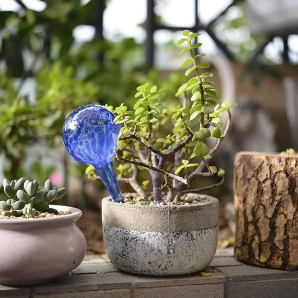 Aqua Globes Other - Aqua Glass Globes Two Decorative Large Plant Watering Bulbs